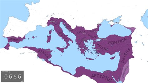 Map of The Eastern Roman Empire under Justinian The Great, in ...