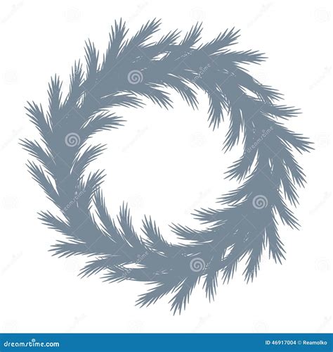 Christmas Tree Wreath Silhouette Stock Vector Illustration Of