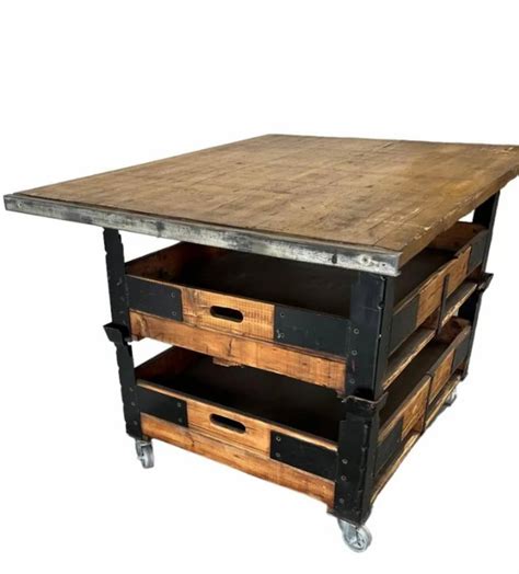 Large Rustic Modern Industrial Work Cart Kitchen Island - Etsy