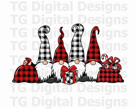 Christmas Gnomes Png Buffalo Plaid Gnomes Png Christmas Png