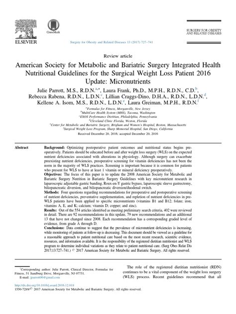 American Society For Metabolic And Bariatric Surgery Integrated Health