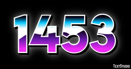 1453 Text Effect and Logo Design Number