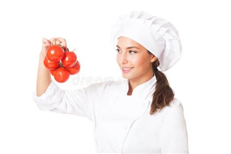 Joven Cocinera De Brunette Imagen De Archivo Imagen De Atractivo Cuchillo