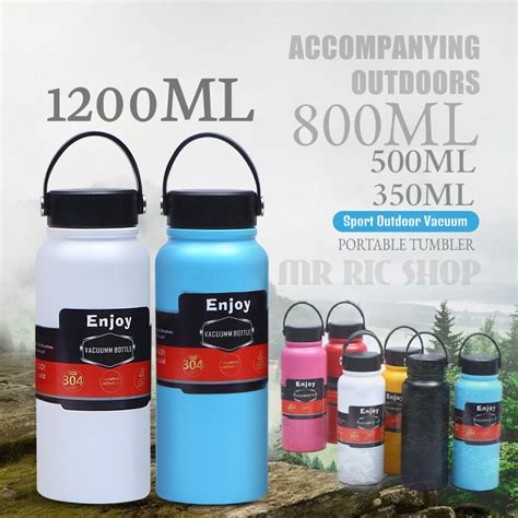 1200ml Portable Outdoor Vacuum Tumbler W Handle Bottle Insulation 304