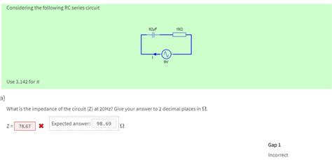 Solved Considering The Following Rc Series Circuit 180 82°f