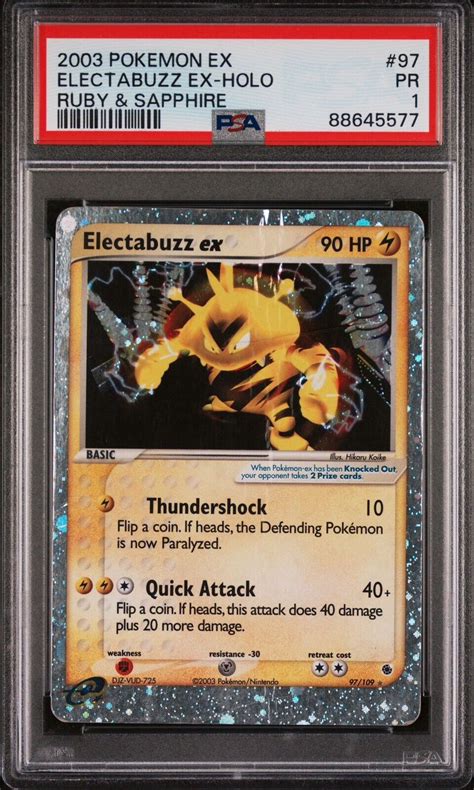 Electabuzz Ex Ruby Sapphire 97 Holo Rare Poor Pokemon PSA 1 English