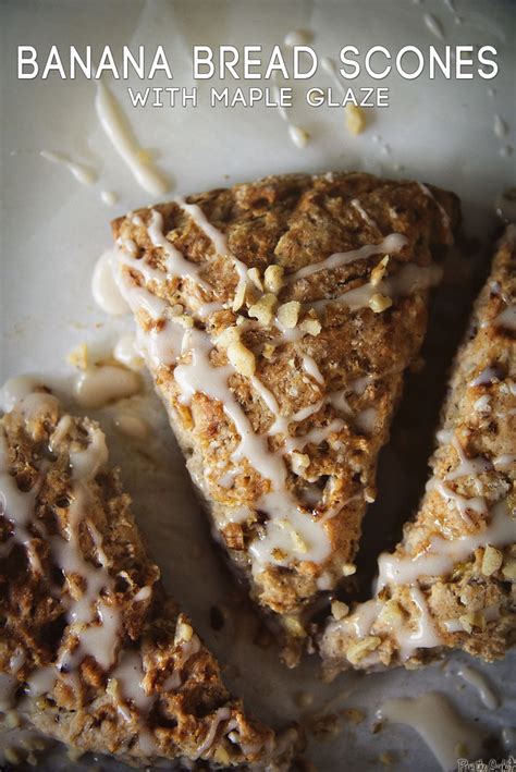 Banana Bread Scones with Maple Glaze - Pass The Sushi