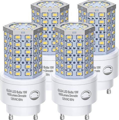 Sunco Lighting 10 Pack GU24 LED Light Bulbs 2 Prong A19 CRI91 5000K