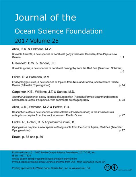 Journal of the Ocean Science Foundation