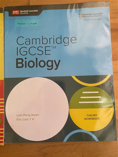 Cambridge IGCSE Biology Theory Workbook Marshall Cavendish Hobbies