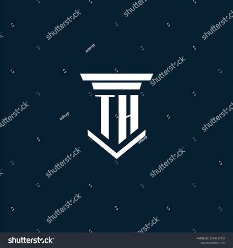 Th Initial Monogram Logo Lawfirm Pillar Stock Vector Royalty Free