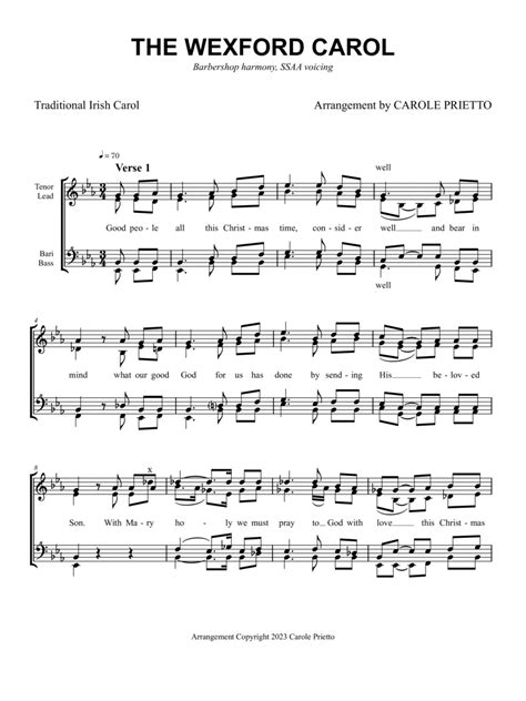 The Wexford Carol By Traditional Ssaa Digital Sheet Music Sheet Music Plus