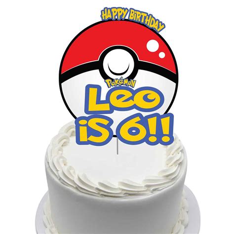 Poke Ball Pokemon 2 Personalised Cake Topper Tic Tac Top