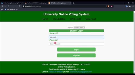 Online Voting System Using Php Demo Youtube