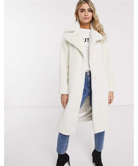 Miss Selfridge（ミスセルフリッジ）の「miss Selfridge Faux Fur Maxi Coat In Cream