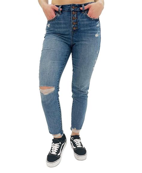 Rewash Juniors Ripped Button Fly Jeans Macys