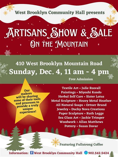 Artisans Show And Sale At Community Hall West Brooklyn December 4 2022