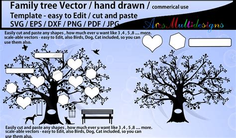 Family Tree Template Graphic by Arcs Multidesigns · Creative Fabrica