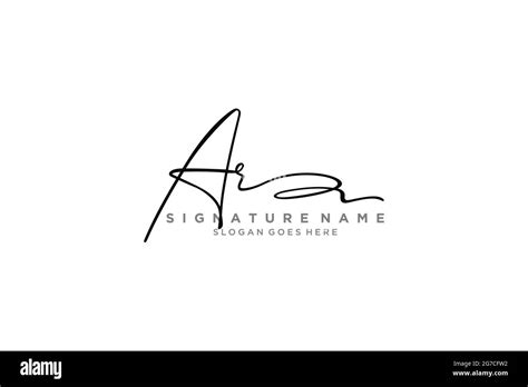 Ar Letter Signature Logotipo Plantilla Diseño Elegante Logo Firma