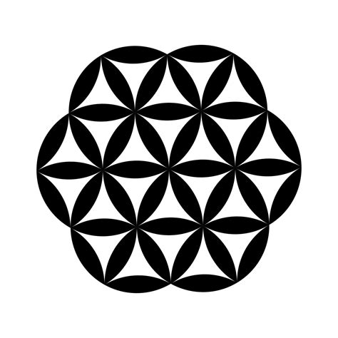 Black And White Flower Of Life Vector Abstract Geometric Logo Design