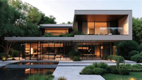 Architecture Modern Design, Concrete House Stock Photo - Image of ...