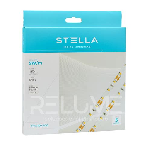 Fita Led Profissional 5w M 4000K Ip20 12v 450lm 5m Stella Relume