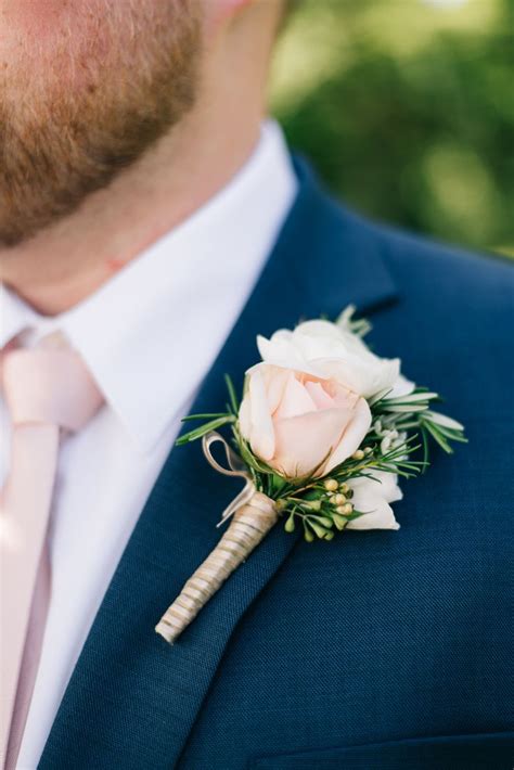 Blush Pink Boutonniere Spring Groom S Boutonniere Blush Pink