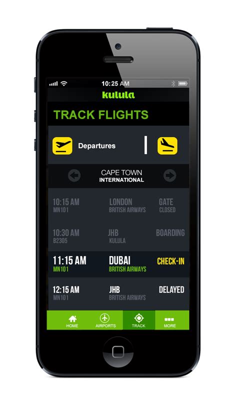 Kulula.com flight tracking app on Behance