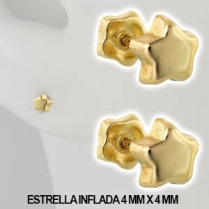 ESTRELLA INFLADA ORO SOLIDO 10 K SOLO ORO