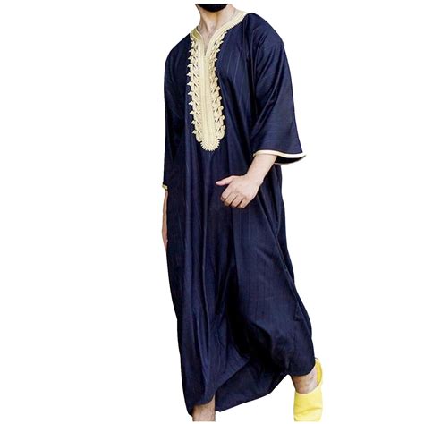 Men S Kaftan Robes Ethnic Style Long Sleeve Loose Casual Long Shirts