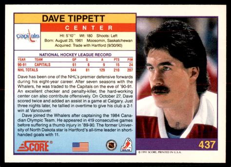 1991-92 Score American Dave Tippett #437 on Kronozio