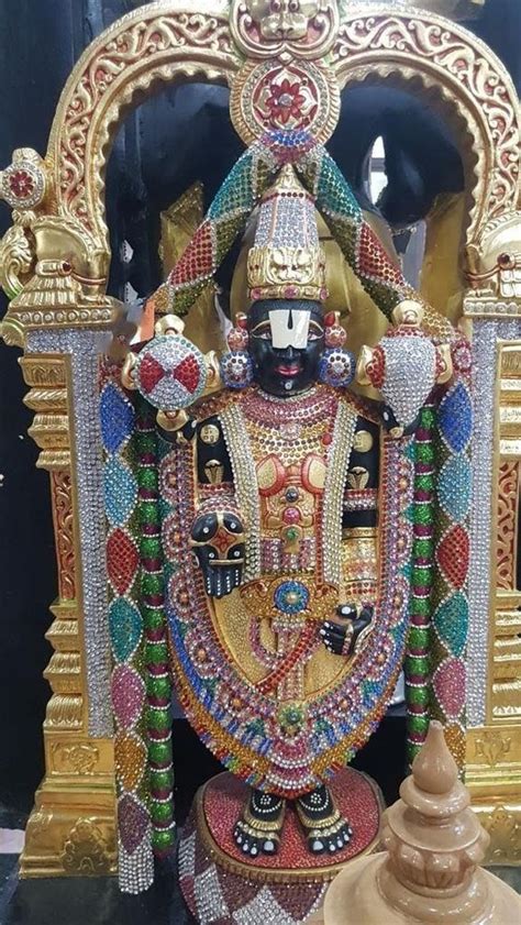 Multicolor Painted Marble Tirupati Balaji Statue For Worship Size