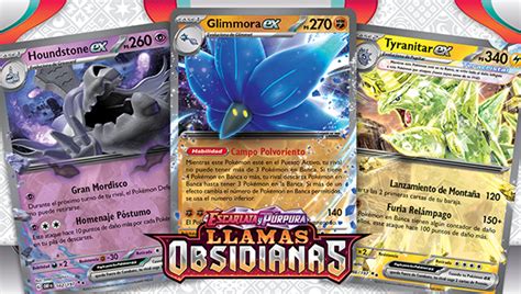 Triple jugada de Escarlata y Púrpura Llamas Obsidianas de JCC Pokémon