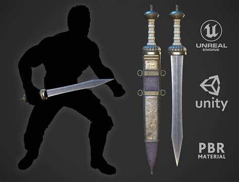 3d Model Centurion Gladius Vr Ar Low Poly Cgtrader