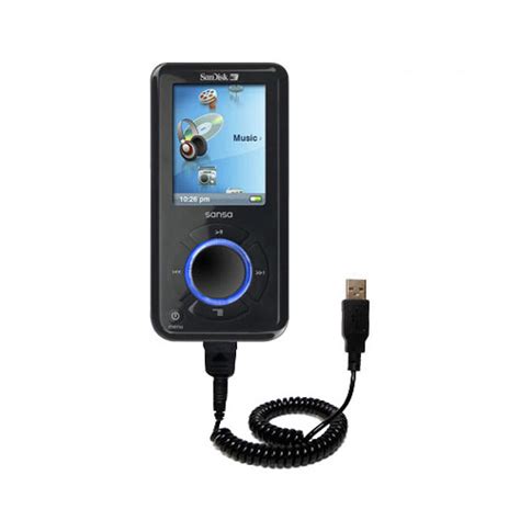 Coiled Power Hot Sync USB Cable Suitable For The Sandisk Sansa E260 With Both Data And Charge