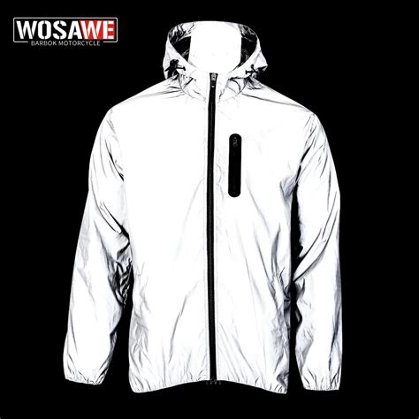 Wosawe Autumn Winter Men Reflective Jacket Reflect Motorcycle Jacket