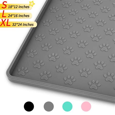 Silicone Dog Food Mat, 100% Waterproof Pet Feeding Placemat for Dogs ...