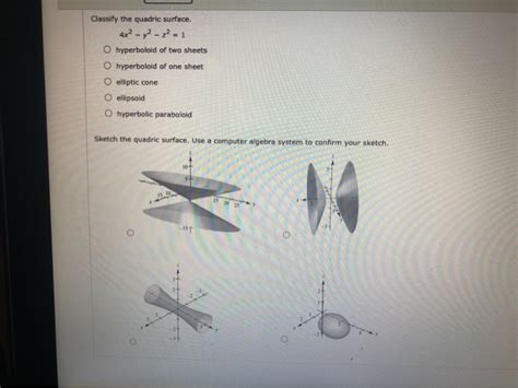 Solved Classify The Quadric Surface 4x² Y² 2²1