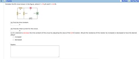 Solved Consider The RC Circuit Shown In The Figure Where C Chegg