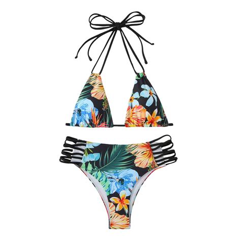 Women S Split Bikini Multi Strap Sexy Split Swimsuit Hawaii Biquinis