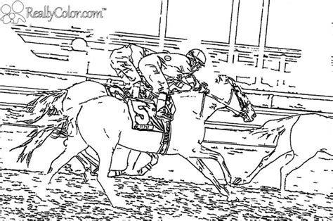 Horse Race Coloring Page Reallycolor Coloring Pages Horse Coloring