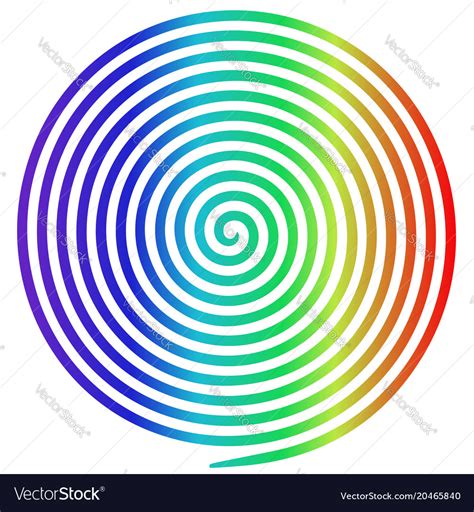 Rainbow Round Abstract Vortex Hypnotic Spiral Vector Image