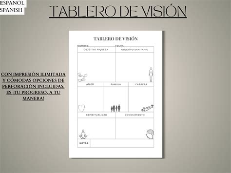 Tablero De Visi N Imprimibles Tablero De Visi N Plantilla De