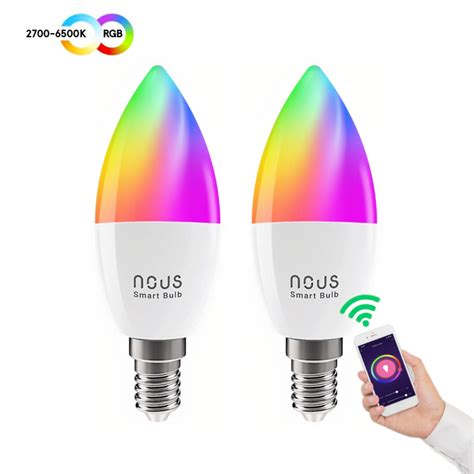 Set 2 Becuri LED RGB Smart NOUS P4 E14 Control Din Aplicatie