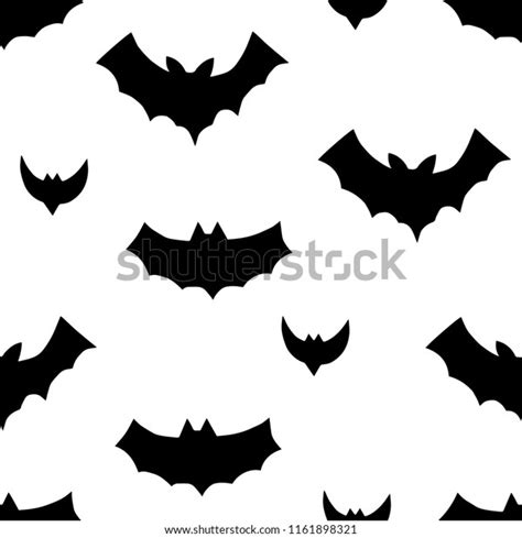 Bat Seamless Pattern Isolated Illustration Halloween Stock Vector