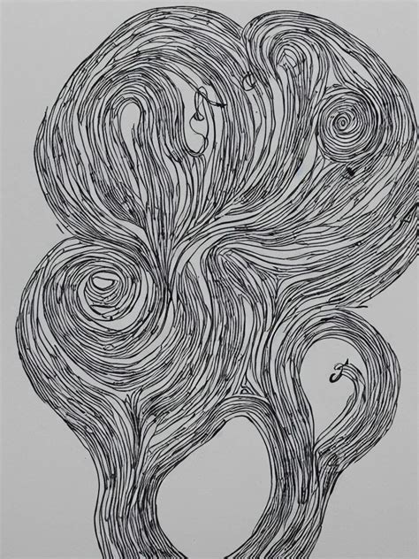 Abstract Single Line Drawing Of An Acorn Growing Into Stable