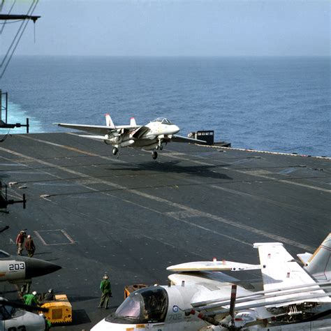 A Fighter Squadron Ii Vf F A Tomcat Aircraft Lands On The