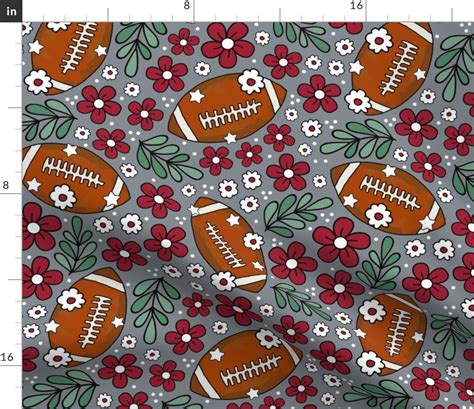 Large Scale Team Spirit Football Floral Fabric Spoonflower