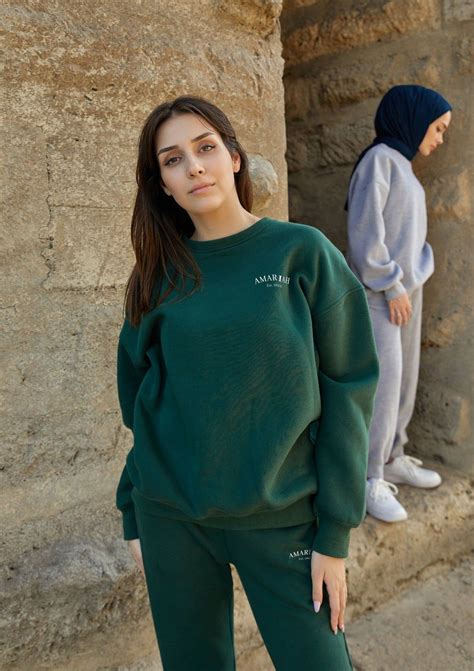 Amariah Oversized Sweatshirt - Dark Green in 2022 | Sweatshirts