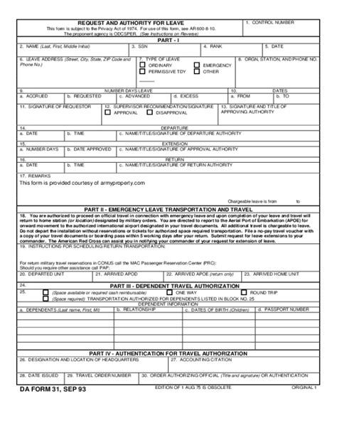 2025 Army Leave Form Fillable Printable Pdf And Forms Handypdf